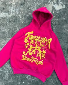 Sudaderas con capucha pesadas de lavado ácido para mujer, tela tejida de alta calidad, anticontracción, secado rápido, Nailon/algodón, logotipo frontal personalizado - Product Image 2