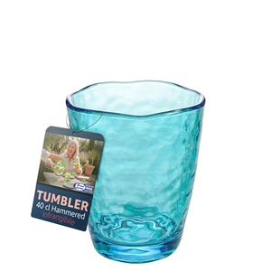 Bicchiere in Acrilico Martellato Arca 400ml Infrangibile Trasparente per Uso in Piscina, Giardino e All'aperto Italia - Product Image 1