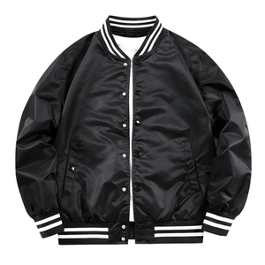 Chaqueta universitaria de poliéster Premium para hombre, estilo bombardero de béisbol, manga larga, a prueba de viento, con botones, ropa de abrigo universitaria - Product Image 1