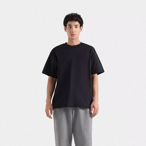 T-Shirt d'été personnalisé pour hommes haut ample à manches courtes mode de rue décontractée sport respirant haut tricoté - Product Image 1