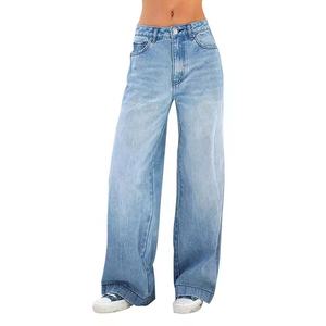 Pantalons/jeans en velours à taille haute pour femmes grande taille en gros personnalisés, pantalon décontracté long en polyester pour l'hiver, décoration en dentelle - Product Image 3