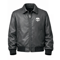 Blouson Bomber Techwear Homme en Toile Noire et Cuir de Vache, Personnalisé, Style Discret, Broderie Hip Hop, Streetwear Punk, Veste Universitaire Hiver