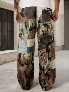 Pantalon Baggy Graphique Décontracté pour Homme Vintage Jambe Large Cordon Taille Streetwear 100% Toile Polyester - Product Image 5