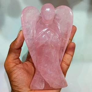 Figuras de Ángel de cristal de piedras preciosas pulidas de 3 pulgadas hechas a mano indias, protección curativa de energía, mascota de amor para regalo, Exportación - Product Image 3