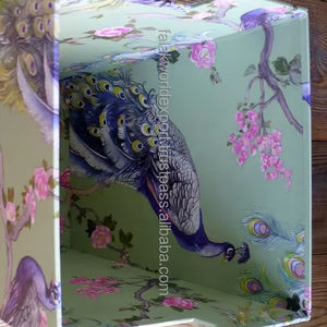 Nouvelle poubelle émaillée en bois MDF abstrait Design unique avec boîte à mouchoirs assortie de Falak World Export - Product Image 1