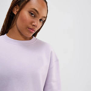 Top qualité personnalisé lilas côtelé décolleté femmes Areski sweat côtelé poignets et ourlet femmes sweats à capuche sweats à capuche d'entraînement pour les femmes - Product Image 3