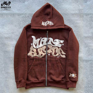 Sweats à capuche unis surdimensionnés de haute qualité avec impression bouffante Sweats à capuche personnalisés en coton mélangé pour hommes - Product Image 6