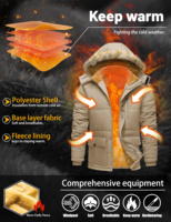 Veste Parka personnalisée de haute qualité pour hommes avec capuche en fourrure de loup Style d'hiver canadien teint et enduit sac à poussière inclus