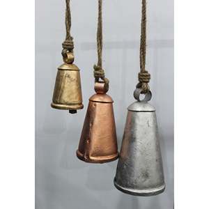 Campanas de vaca gigantes de hierro rústico de 3 piezas, estilo antiguo, para decoración navideña de patio exterior - Product Image 6