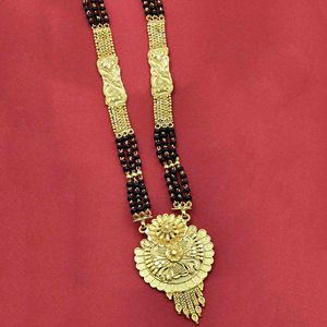 Vente en gros de mangalsutra plaqué or 24 carats pour femmes mariées long micro mariage traditionnel tenue quotidienne finition dorée - Product Image 1