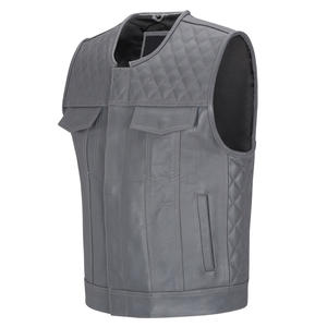 Veste en cuir sans manches personnalisée pour motards de rue, résistante à l'abrasion, pour la course et l'équitation - Product Image 1