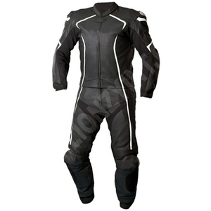 2025 personnalisé noir blanc en cuir véritable moto course costume hommes OEM respirant Anti-UV séchage rapide de haute qualité - Product Image 3