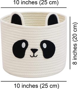 Cesta de algodón con forma de Panda, cesto grande para la colada, almohadas, manta OEM, hecho en Vietnam - Product Image 2