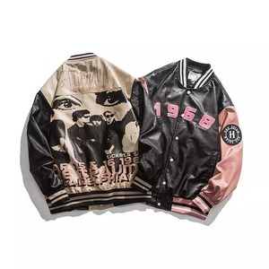 Vente en gros 2025 vestes d'université de mode d'automne toile personnalisée avec col montant côtelé solide logo avant veste de sport unie - Product Image 6