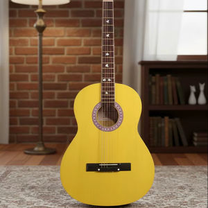 Guitare acoustique classique SOLOBEAT A76 HK 39 pouces, jaune, cordes en nylon, finition vernie/polie, corps en acajou, pour débutants - Product Image 1