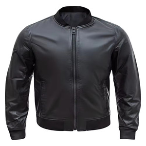Chaquetas de Cuero para Motociclistas de Última Moda, Corte Regular, Chaqueta de Cuero Genuino de Alta Calidad para Hombre en Venta - Product Image 1