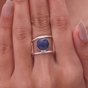 Venta al por mayor 925 plata esterlina elegante compromiso lapislázuli diamante piedras preciosas impresionante joyería para mujeres niñas para fiestas - Product Image 5