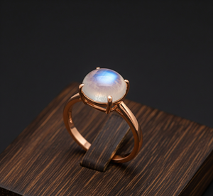 Exquisito ANILLO DE PLATA 925 a la moda, diseño de piedra lunar, cristal, banda de oro rosa, regalo de fiesta de boda a la moda para mujer, uso diario - Product Image 6