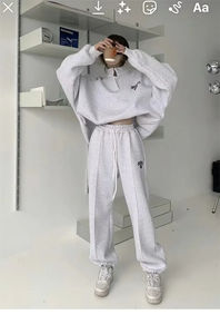 Conjunto de sudadera y pantalones con forro polar para mujer, conjunto informal de 2 piezas para correr y deportes a la moda, novedad de Otoño/Invierno 2025 - Product Image 4