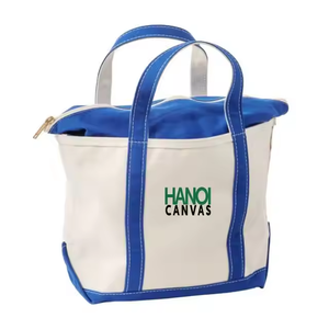 Sac fourre-tout en toile de coton tendance personnalisé fermeture à glissière bandoulière taille personnalisable logo réutilisable imprimé pour faire du shopping - Product Image 5