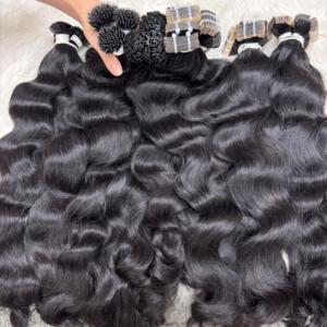 N ° 1 caliente 100% vietnamita virgen Nano anillo extensiones de cabello humano Natural ondulado Genius cutícula alineada máquina doble trama Doble - Product Image 3