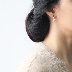 ต่างหูเงินห้อยประดับเพชร CZ สีเงินรูปลูกแพร์สีรุ้งเครื่องประดับเงินสเตอร์ลิงสำหรับ925 - Product Image 2