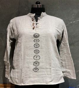 Chemises décontractées pour hommes en coton de haute qualité Ohm Print Summer Wear Street Fashion-Worldwide Export Indian Manufacturer GC-AP-851-A - Product Image 2