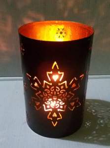 Bougeoir de table design moderne, qualité supérieure, plaqué or, support pour bougie chauffe-plat, pour usage intérieur et extérieur - Product Image 5