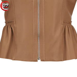 Chaqueta Corta de Cuero Crudo Acolchada, Impermeable y Transpirable para Mujer, Hecha a Medida, para Invierno, Gran Venta - Product Image 4