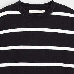 Pull en maille jacquard gaufré anti-boulochage pour homme, col rond, en coton/spandex, personnalisable selon votre design, faible MOQ - Product Image 3