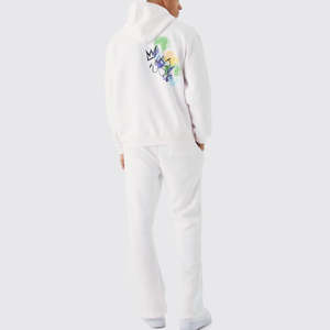 Survêtement de sport d'hiver pour homme, imprimé personnalisé, motif uni, décontracté, respirant, sweat-shirt à capuche, pantalon de jogging, pantalon cargo, vêtements de sport - Product Image 2