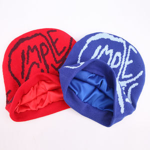 100% Acrylic Jacquard <b>Beanie</b> Unisex Winter Custom Knitted Cuffed <b>Pom</b> <b>Pom</b> Hat 3D Embroidery Digital Printed-High Quality Unisex - Product Image 3