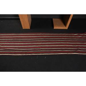 Tapis Moderne en Laine Rouge Noir 2.1X7.7 pieds Fait à la Main Grande Surface Zone Turque Motif Abstrait Rectangulaire Couloir Design 10mm Latex - Product Image 3