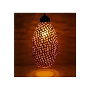 Lámpara Colgante Redonda Rústica Tradicional de Ratán, Lámpara de Araña de Hierro Forjado, Lámpara Colgante LED Hecha a Mano - Product Image 5