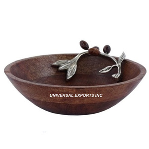 Design d'autocollant Saladier en bois Forme ronde Designer Sweet Bowl Premium Quality Handmade Wooden Chocolate Bowl - Product Image 3