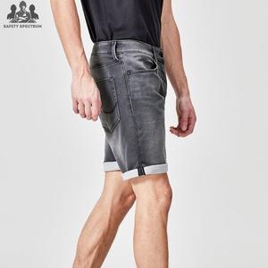 กางเกงยีนส์ขาสั้นผู้ชายรุ่นใหม่ล่าสุดปี 2025 ผ้าฝ้าย 100% ทรงเข้ารูป กระดุมผ่าหน้า แห้งเร็ว สวมใส่สบาย - Product Image 4