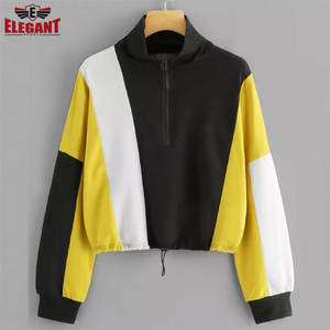 Sweat-shirt ras du cou à fermeture éclair crop sweats à col rond meilleur style vêtements d'extérieur colorés femmes sweats par sport élégant - Product Image 5