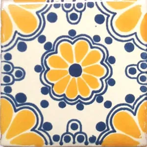 C #074 Azulejos de cerámica mexicana hechos a mano TalaVERA Mosaic Art con influencia española pulida para uso en dormitorio o sala de estar - Product Image 1