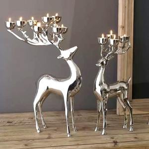 <b>Abstract</b> Deer Head Candle Holder Metal Wall <b>Art</b> Decor Sculpture Metallic Wall Mounted Hirsch Decoration Home Decor Accessories - Product Image 2
