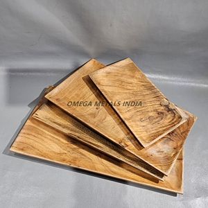 Ensemble de plateau ovale en bois de haute qualité Finition naturelle Bois d'acacia Design élégant pour la cuisine, la salle à manger et le service décoratif - Product Image 2