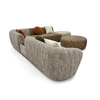 Canapé modulaire en tissu capitonné en forme de L, design moderne pour grandes villas et salons d'hôpitaux, fabricant OEM/ODM