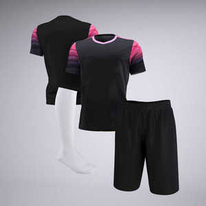 Maillot noir en gros personnalisé 2025 Sublimation survêtement de football classique uniforme de football - Product Image 1