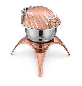 Unique Sea Shell Shaped <b>Roll</b> Top Rose Gold Chafing Dish 4L Capacity Stainless Steel Fuel Heating Warming & Holding Equipment - Product Image 1
