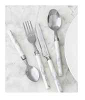 Artisanat de qualité supérieure, ensemble de couverts en acier inoxydable avec manche en résine de luxe, style contemporain, option de logo personnalisé, en stock pour les fêtes et les mariages