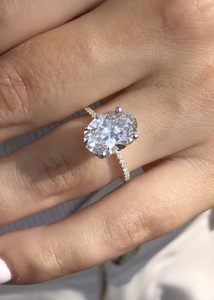 Thanh Lịch Đẹp tỏa sáng 925 Sterling <span class=keywords><strong>Silver</strong></span> nhẫn kim cương với rõ ràng kim cương & đá thích hợp cho phụ nữ tham gia và các sự kiện - Product Image 6