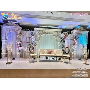 Elegant Bollywood <b>Wedding</b> Theme Stage Decor Modern Reception Stage for Bollywood <b>Weddings</b> Western <b>Wedding</b> Decor Reception Stage - Product Image 1