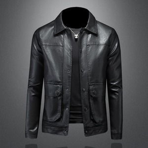 Chaqueta de cuero auténtica personalizada para hombre, chaqueta de cuero Bomber, chaqueta de cuero para motocicleta con cremallera para hombre - Product Image 6