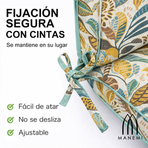 Cojines para Sillas de Jardín 120x55x8cm, Almohadas y Cojines Cómodos para Exteriores, Ligeramente Resistentes al Agua, Correas de Sujeción, Relleno de Espuma - Product Image 5