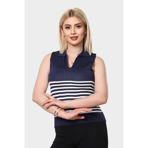 Haute qualité 220 grammes court longueur tricoté Blouse blanc rayé confortable respirant Polo col V coupe décontracté expédition rapide - Product Image 1