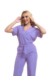 Prix de gros d'usine Logo personnalisé col montant fermeture éclair Multi couleur Spandex/polyester respirant confortable uniforme d'hôpital - Product Image 4